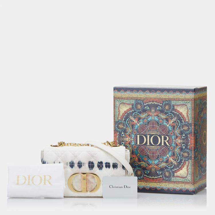 Pre Owned Dior White Small Tie Dye Denim Caro