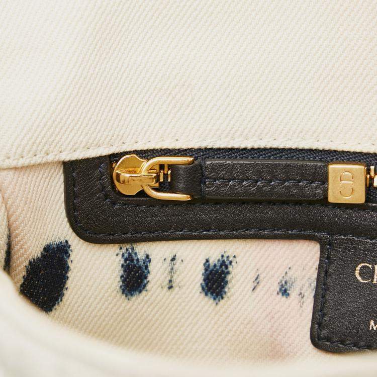 Pre Owned Dior White Small Tie Dye Denim Caro
