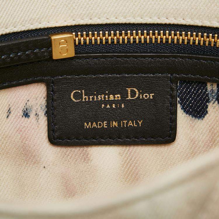 Pre Owned Dior White Small Tie Dye Denim Caro