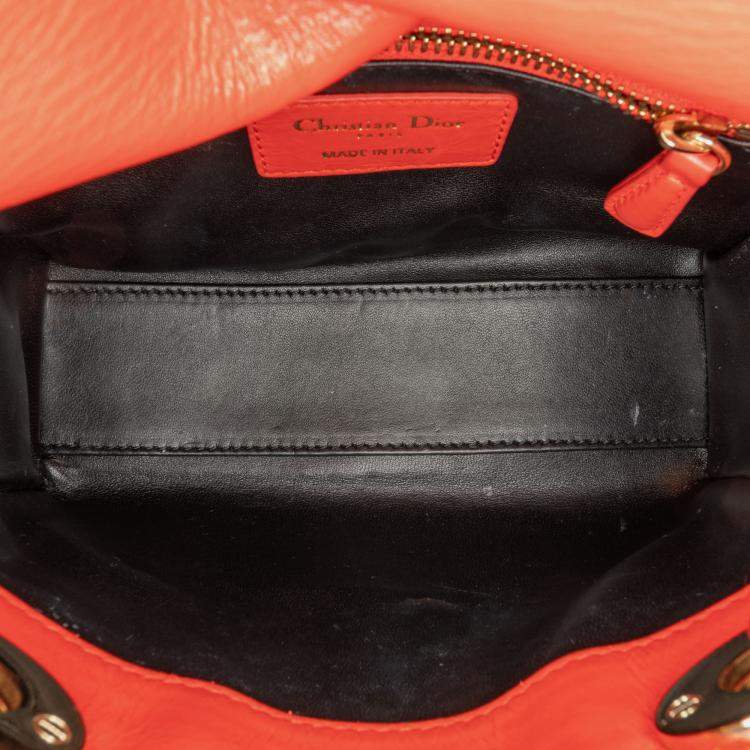 مملوكة مسبقًا Dior Red Mini Calfskin Sequin Embellished Lady Dior
