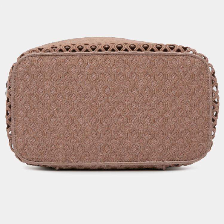Pre Owned Dior Pink Mesh Embroidered Diortravel Vanity Case