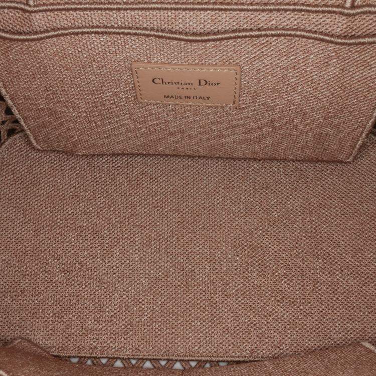 Pre Owned Dior Pink Mesh Embroidered Diortravel Vanity Case