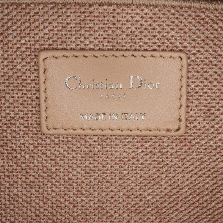 Pre Owned Dior Pink Mesh Embroidered Diortravel Vanity Case
