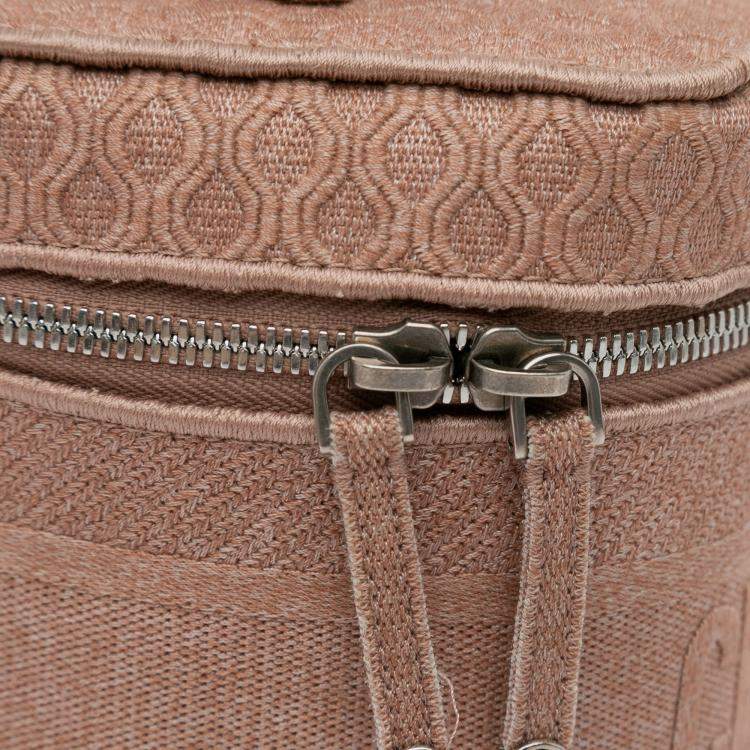 Pre Owned Dior Pink Mesh Embroidered Diortravel Vanity Case