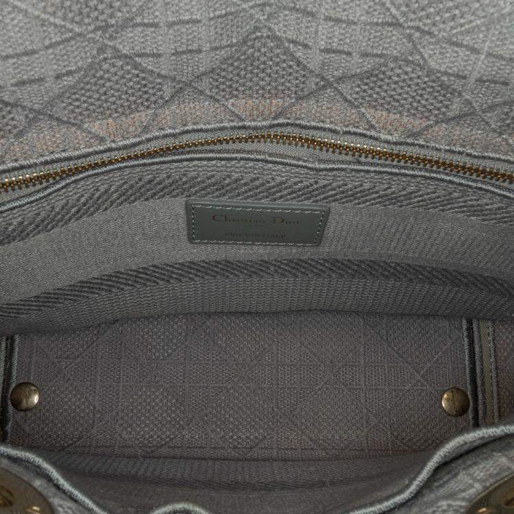 Pre Owned Dior Grey Medium Canvas Cannage Lady D Lite