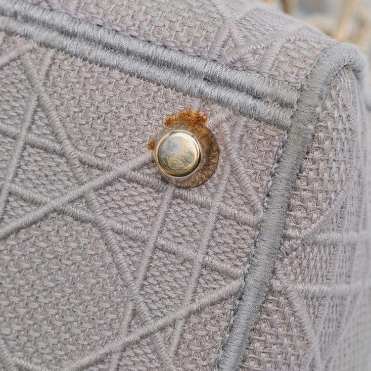 Pre Owned Dior Grey Medium Canvas Cannage Lady D Lite