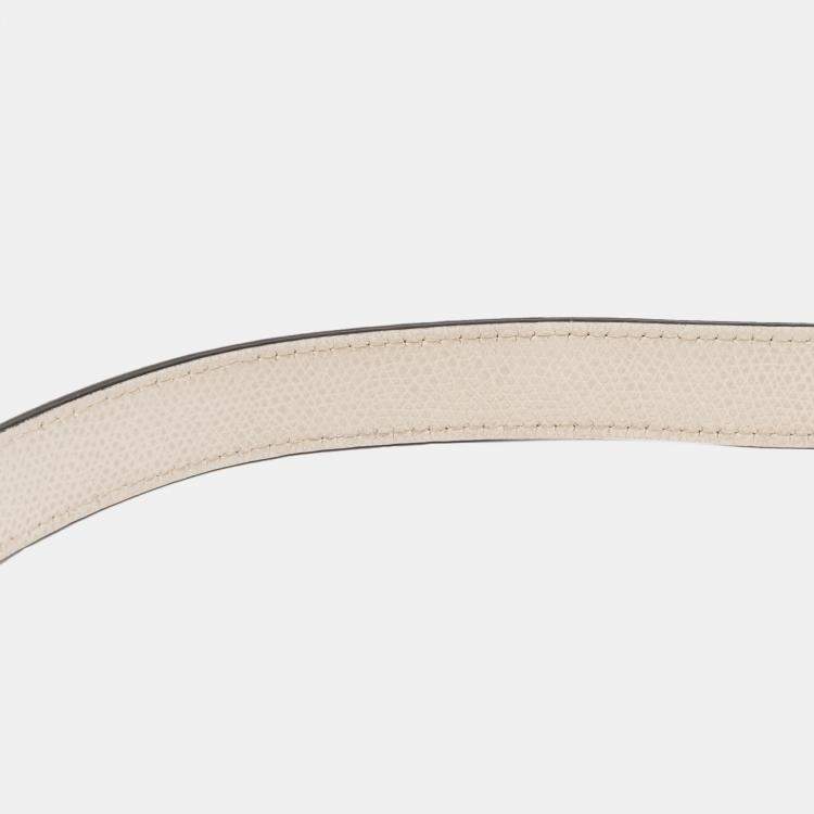 Pre Owned Dior White Grained Calfskin Saddle Bag