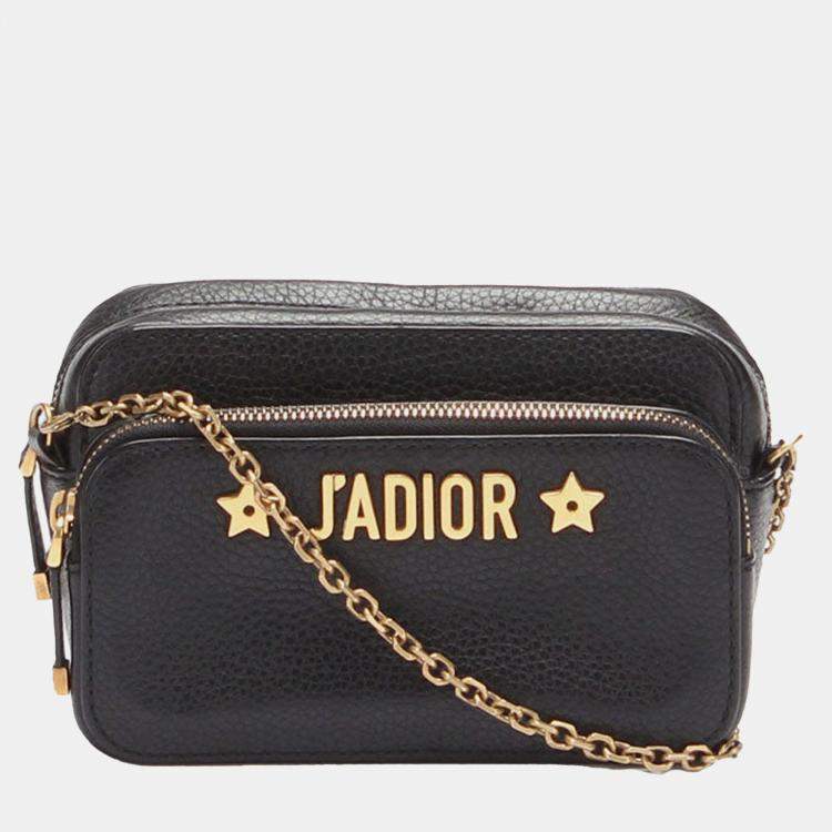 Pre Owned Dior Black J'Adior Camera Case Clutch with Chain