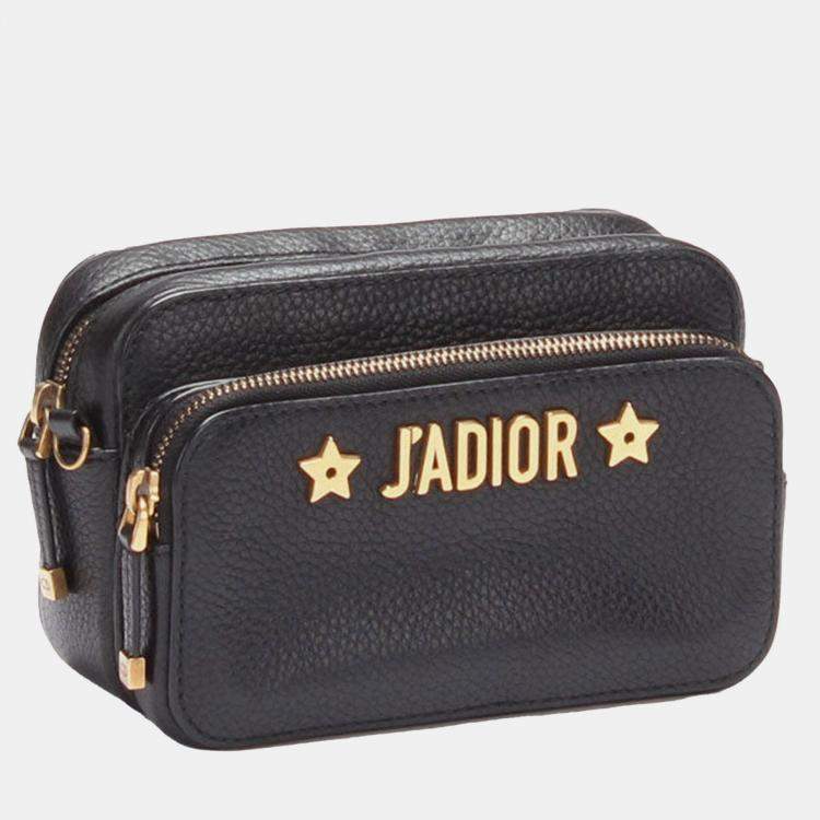 Pre Owned Dior Black J'Adior Camera Case Clutch with Chain