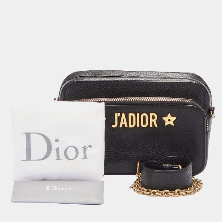 Pre Owned Dior Black J'Adior Camera Case Clutch with Chain