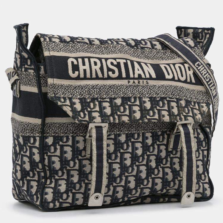 Pre Owned Dior Navy Blue Oblique Diorcamp