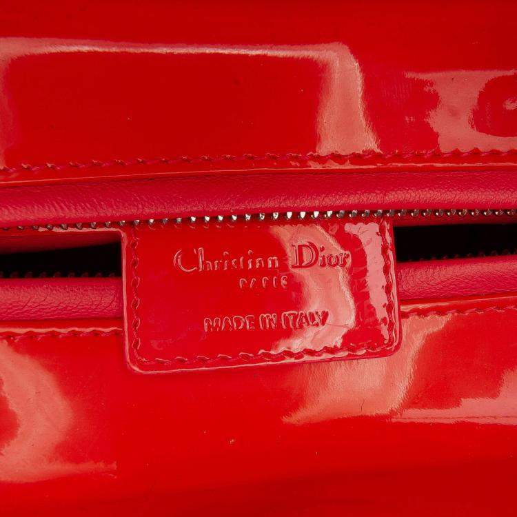 Pre Owned Dior Beige Orange Medium Lambskin Cannage Stitched Lady Dior