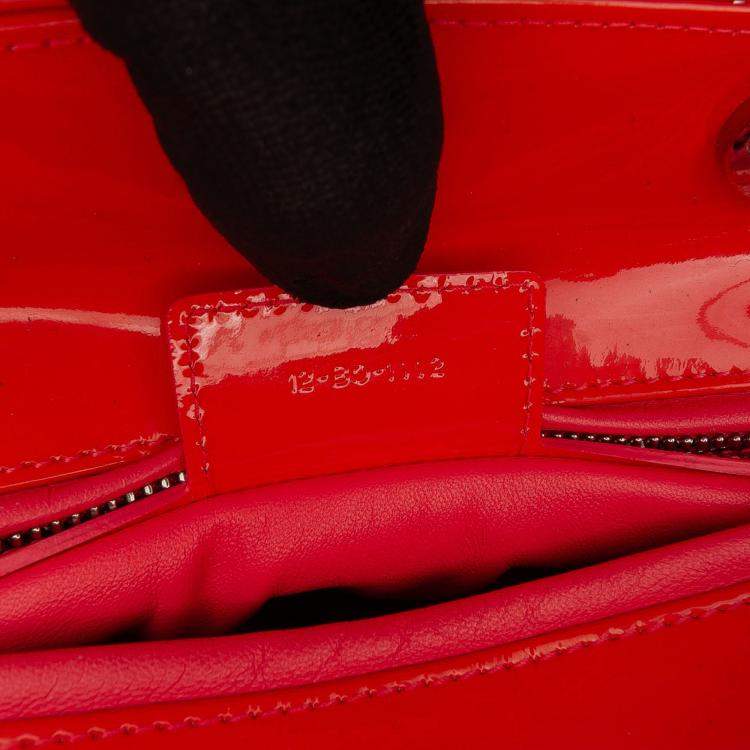 Pre Owned Dior Beige Orange Medium Lambskin Cannage Stitched Lady Dior
