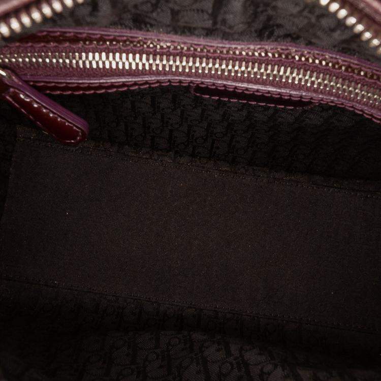 Pre Owned Dior Burgundy Medium Patent Cannage Lady Dior