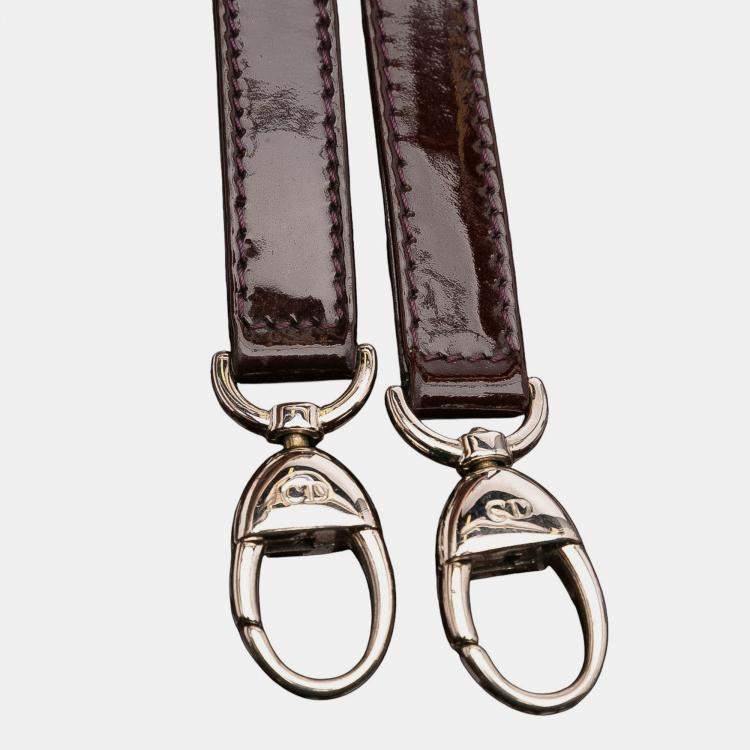 Pre Owned Dior Burgundy Medium Patent Cannage Lady Dior