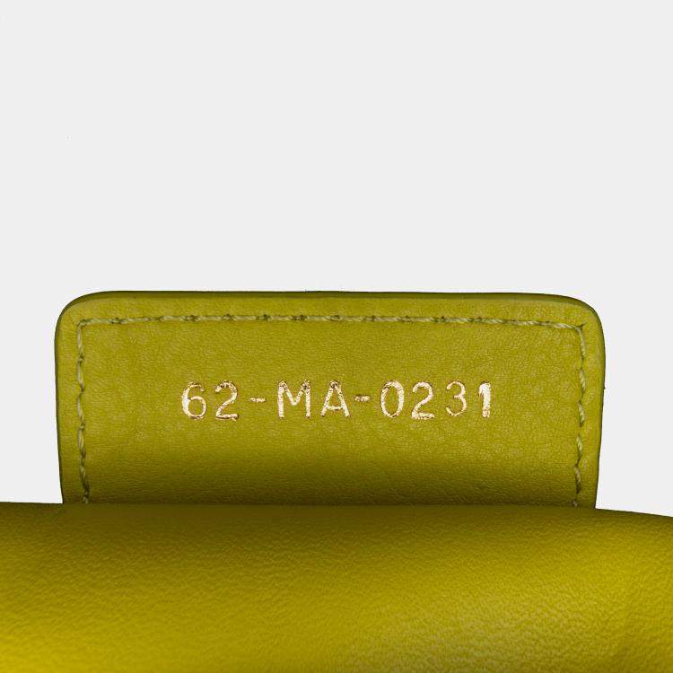 Pre Owned Dior Yellow Small Calfskin Cannage Caro Bag