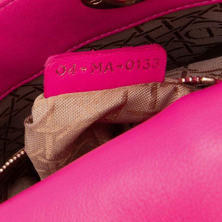 Pre Owned Dior Pink Mini Lambskin Cannage Lady Dior