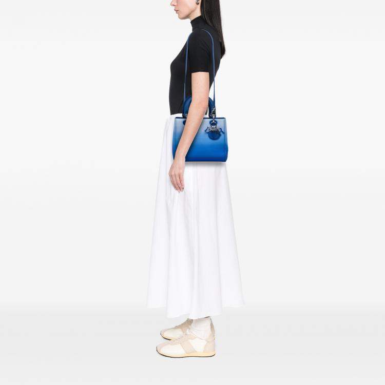 Pre Owned Dior Blue Medium Denim Ombre Lady Dior