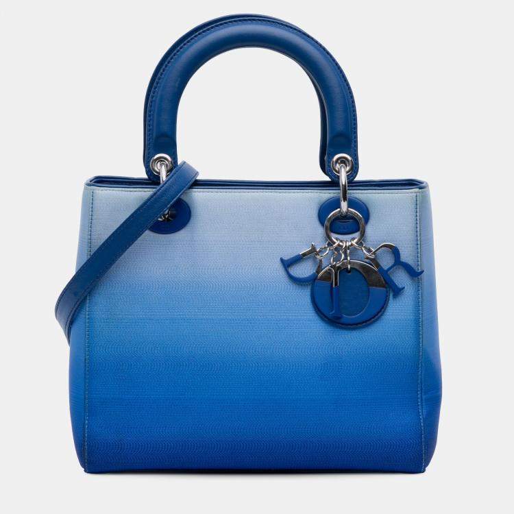 Pre Owned Dior Blue Medium Denim Ombre Lady Dior