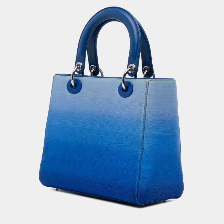 Pre Owned Dior Blue Medium Denim Ombre Lady Dior