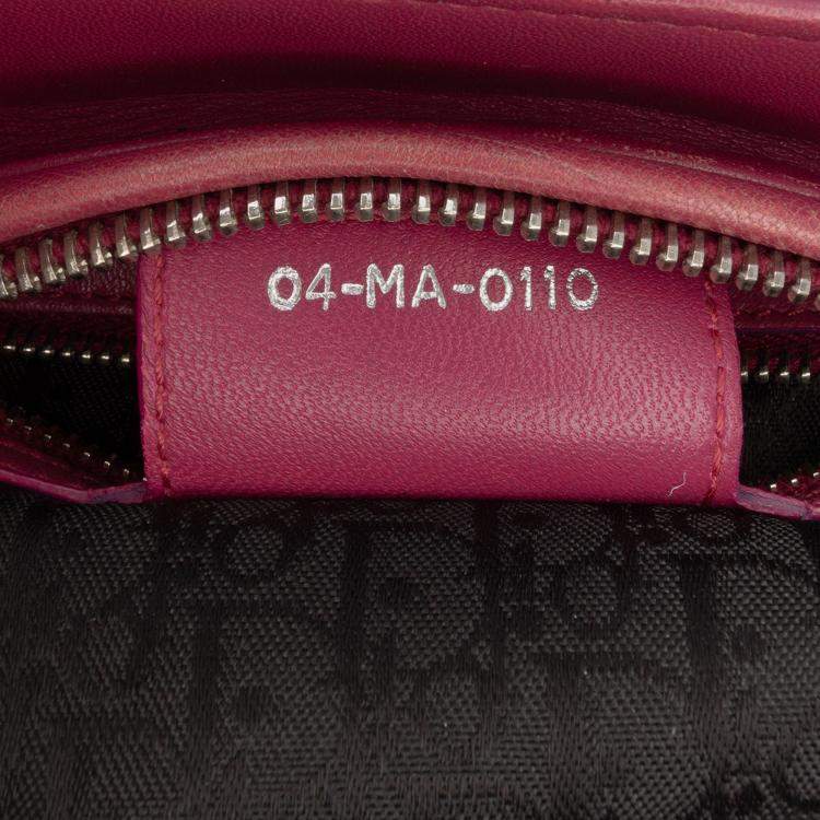 Pre Owned Dior Purple Medium Lambskin Cannage Lady Dior