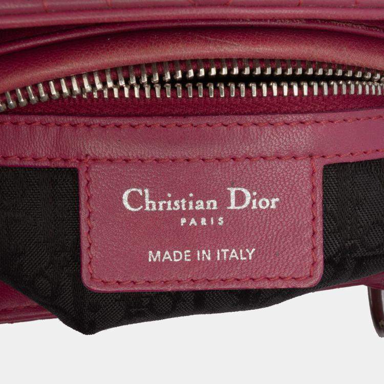 Pre Owned Dior Purple Medium Lambskin Cannage Lady Dior