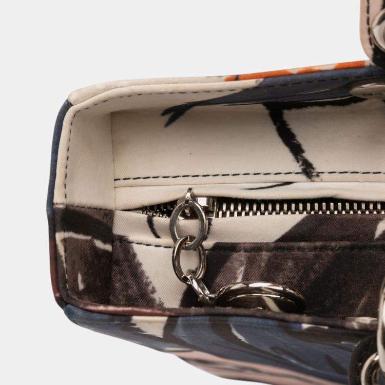 Pre Owned Dior Multicolor Large Canvas Floral Graffiti Lady Dior