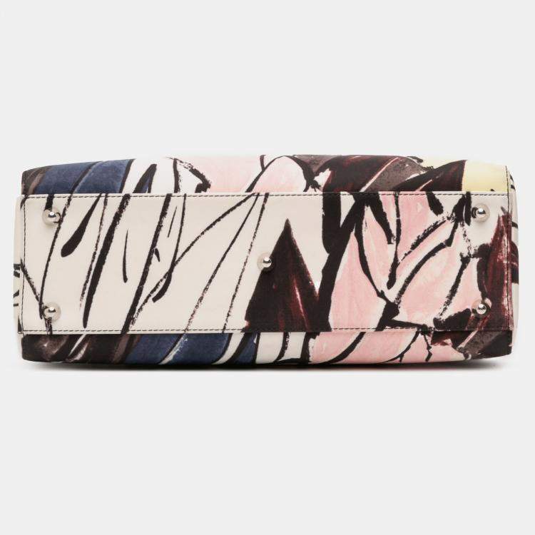 Pre Owned Dior Multicolor Large Canvas Floral Graffiti Lady Dior