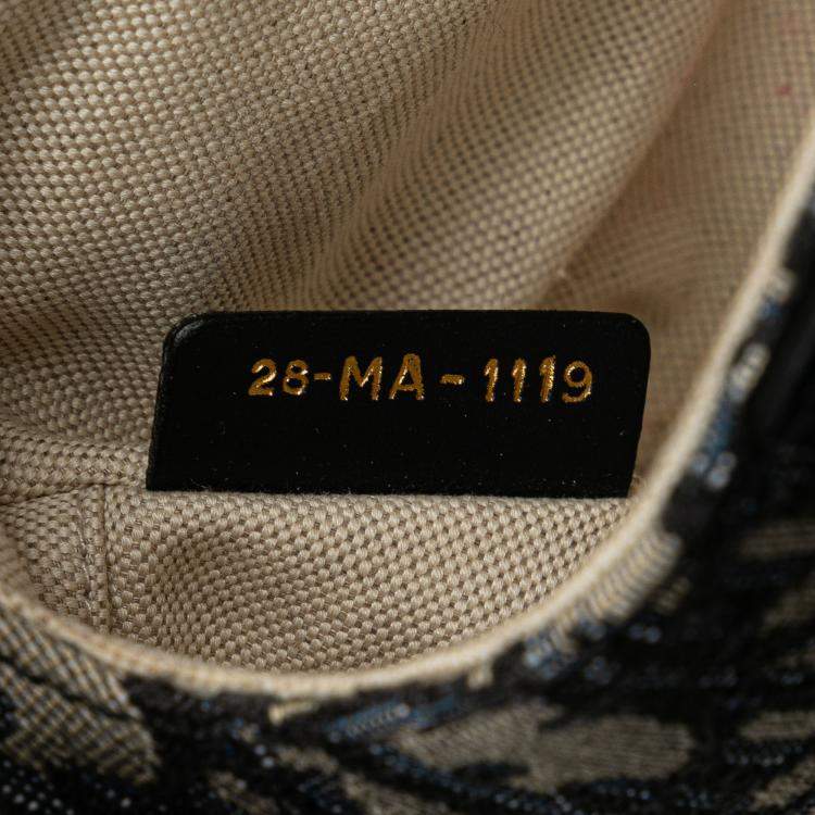 Pre Owned Dior Navy Blue Mini Oblique Canvas Saddle Bag