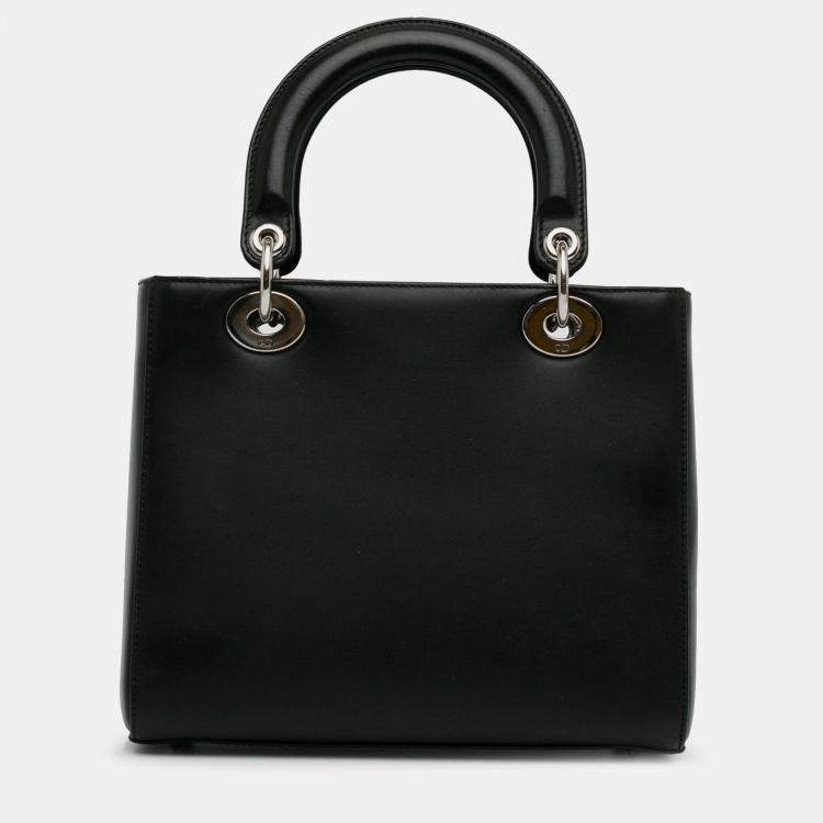 Pre Owned Dior Black Medium Calfskin Pockets Lady Dior