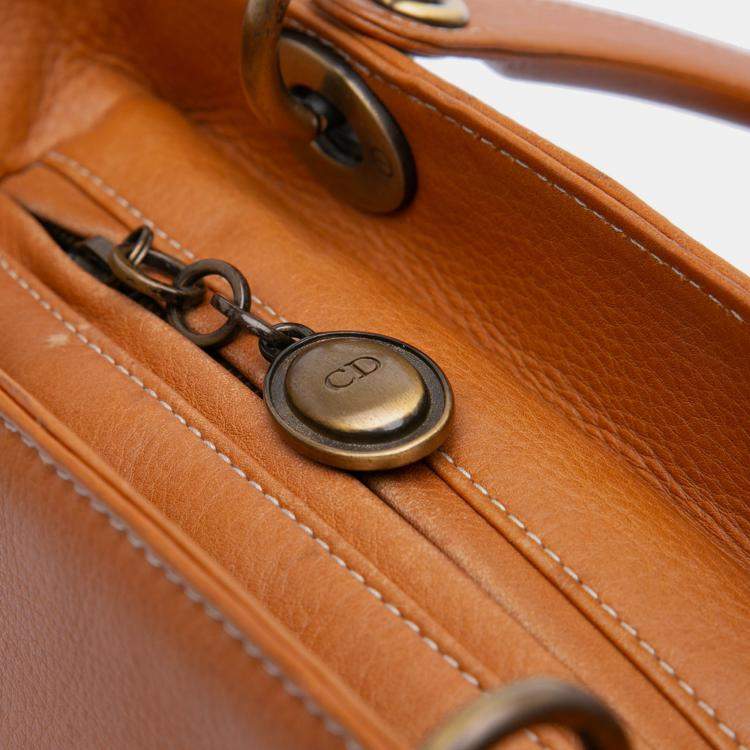 Pre Owned Dior Brown Medium Calfskin Lady Dior