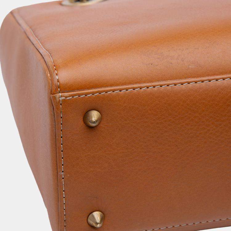 Pre Owned Dior Brown Medium Calfskin Lady Dior
