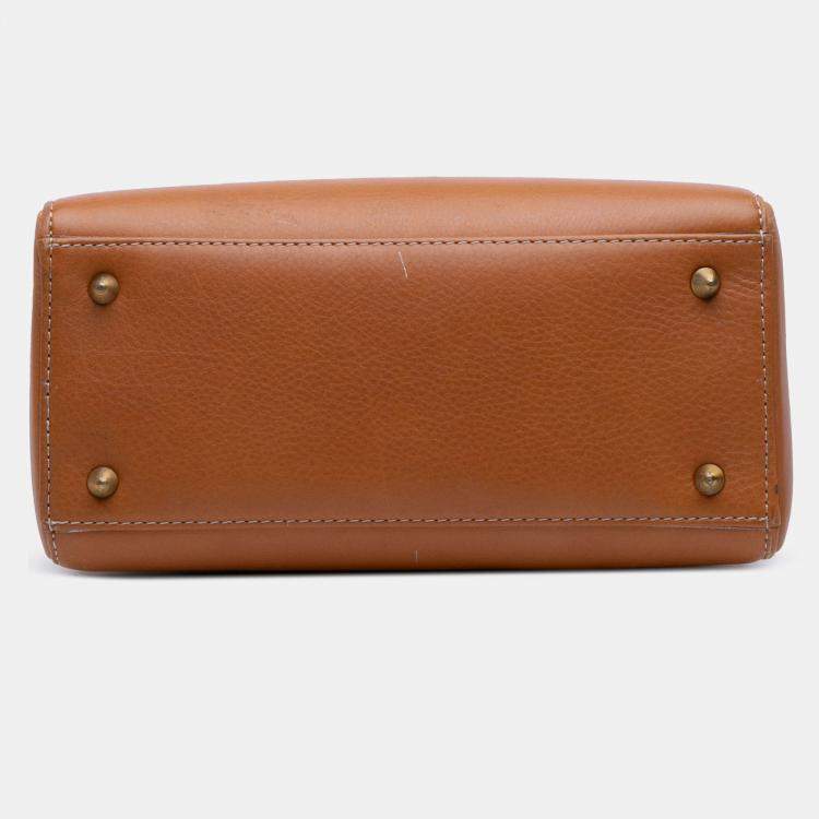 Pre Owned Dior Brown Medium Calfskin Lady Dior