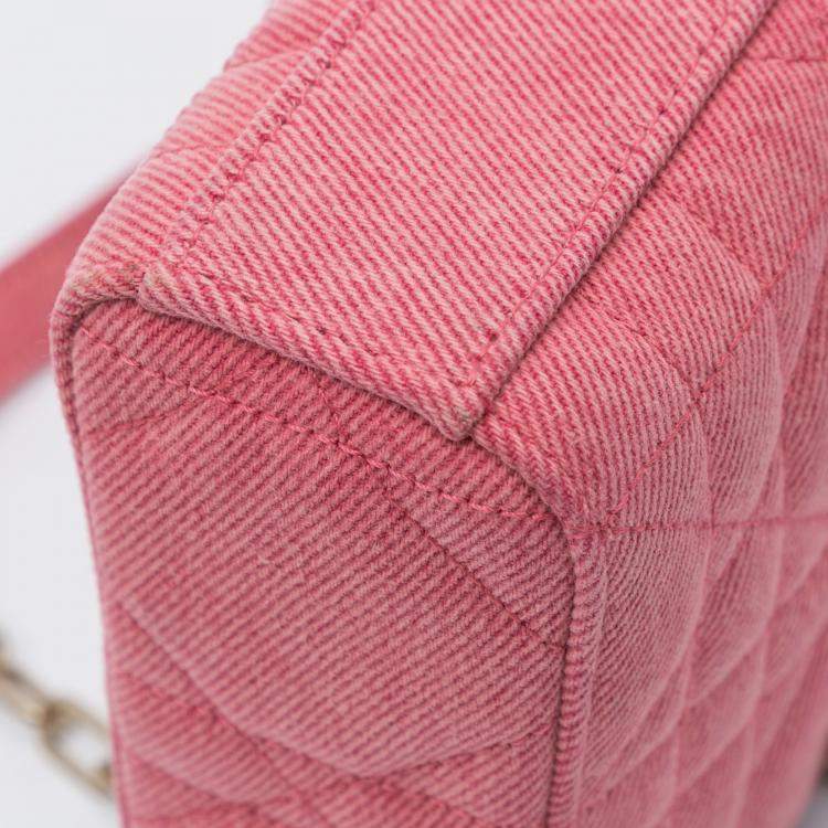 Pre Owned Dior Pink Medium Denim Macrocannage Lady D Joy