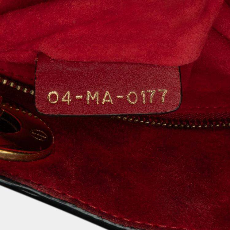 Pre Owned Dior Red Mini Lambskin Cannage Studded Supple Lady Dior