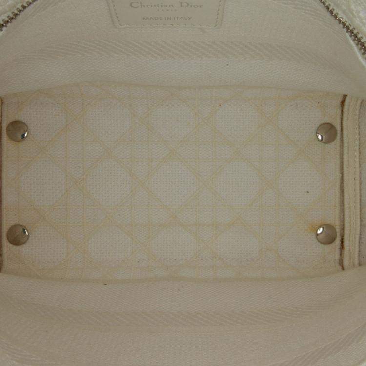 Pre Owned Dior White Medium Cannage Lady D-Lite