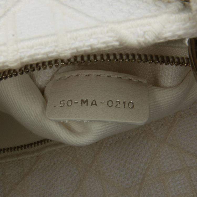 Pre Owned Dior White Medium Cannage Lady D-Lite