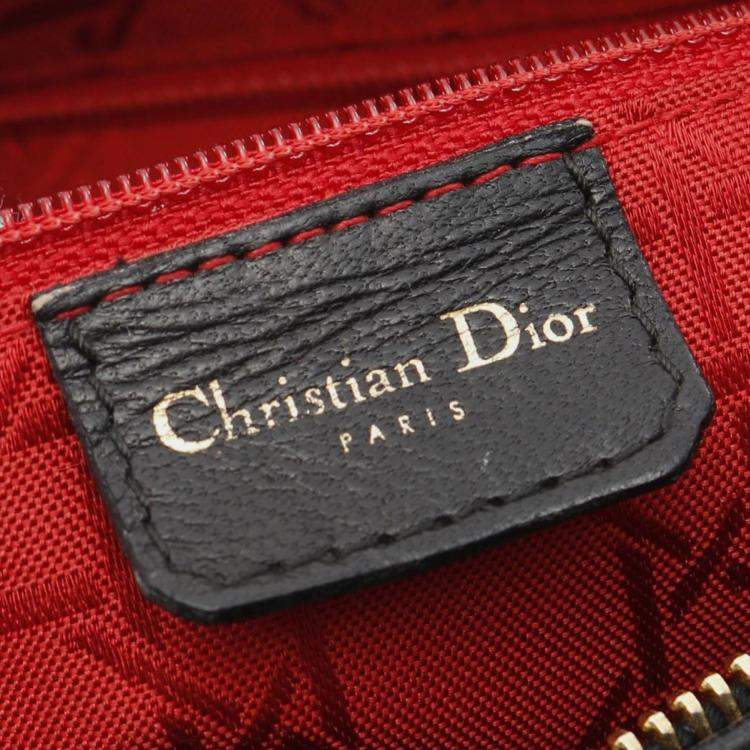 Pre Owned Dior Black Large Lambskin Cannage Lady Dior