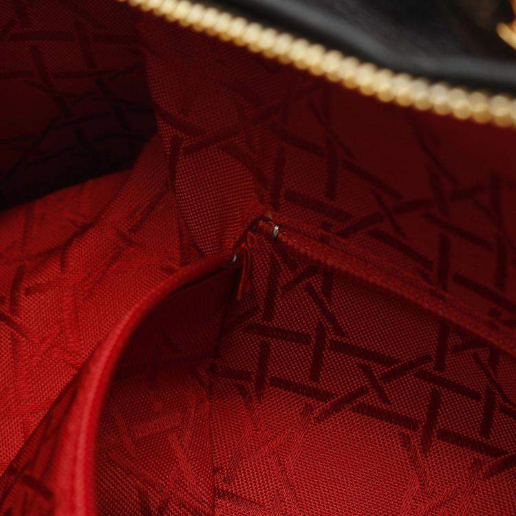 Pre Owned Dior Black Large Lambskin Cannage Lady Dior