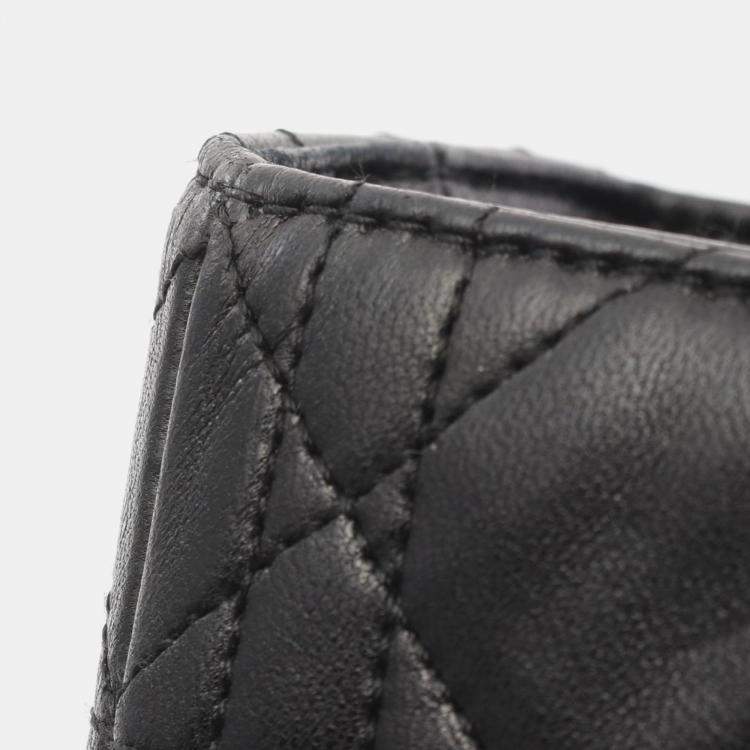 Pre Owned Dior Black Large Lambskin Cannage Lady Dior