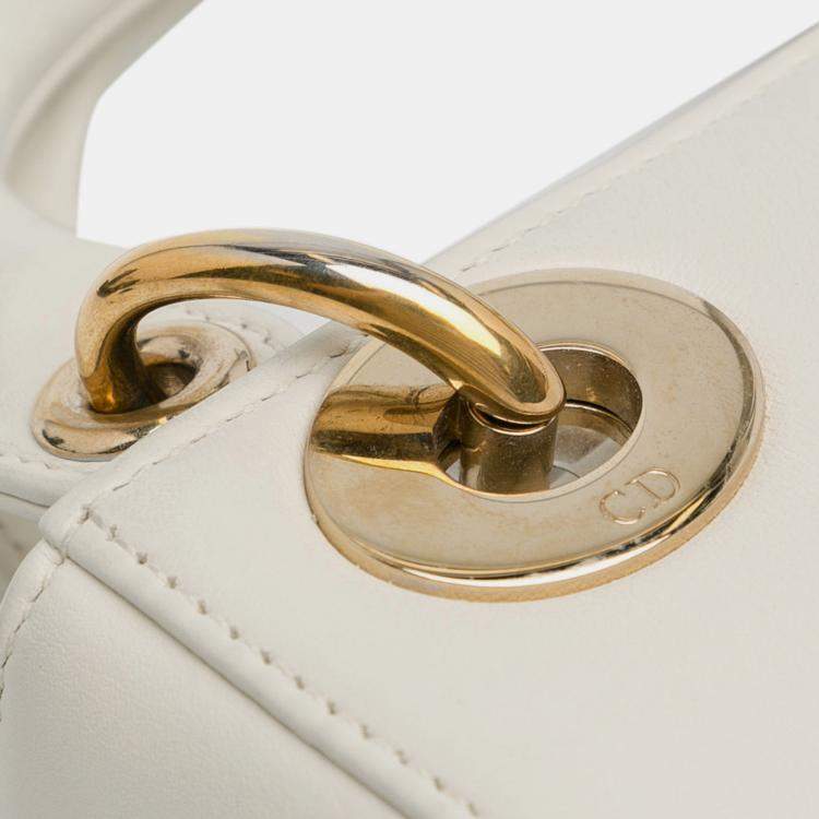 Pre Owned Dior White Niki De Saint Phalle Mini Calfskin Dioramour Lady Dior