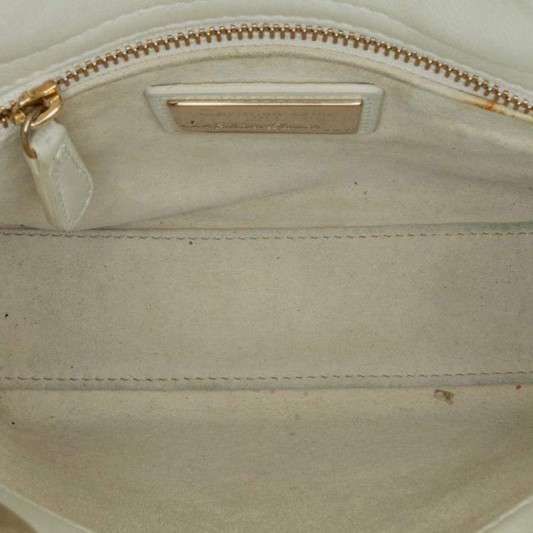 Pre Owned Dior White Niki De Saint Phalle Mini Calfskin Dioramour Lady Dior