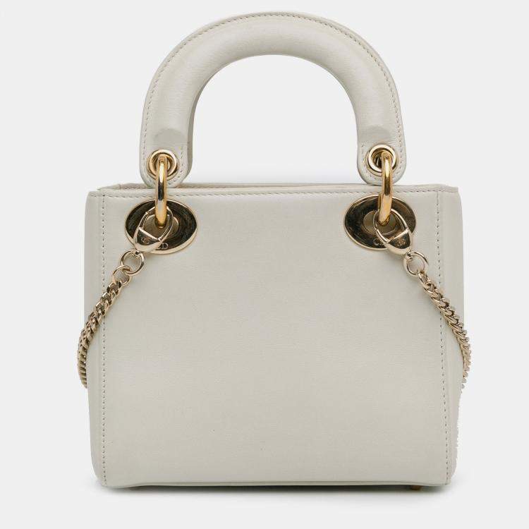Pre Owned Dior White Niki De Saint Phalle Mini Calfskin Dioramour Lady Dior