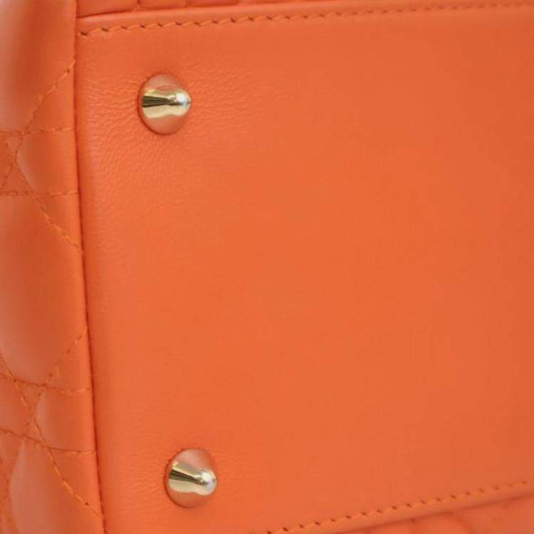 Pre Owned Medium Lambskin Cannage Lady Dior