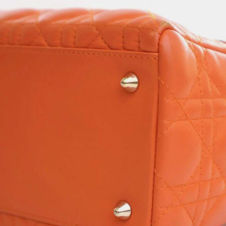 Pre Owned Medium Lambskin Cannage Lady Dior