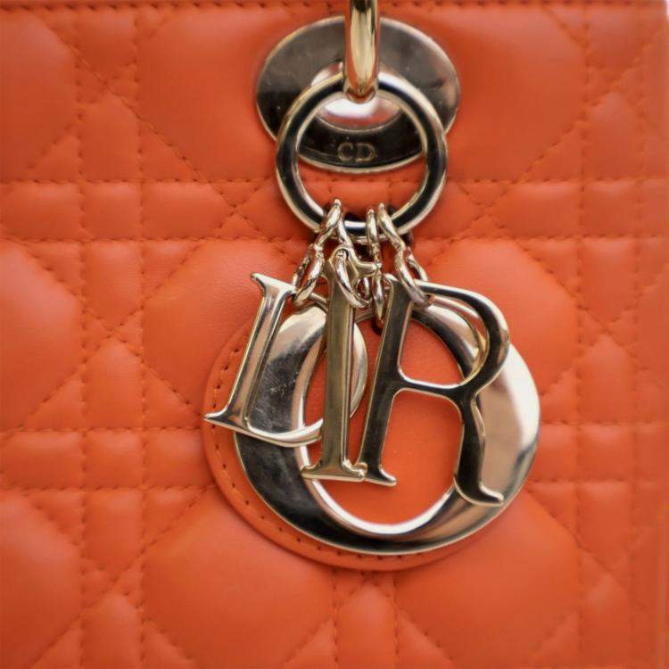 Pre Owned Medium Lambskin Cannage Lady Dior