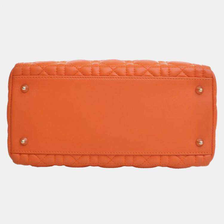 Pre Owned Medium Lambskin Cannage Lady Dior