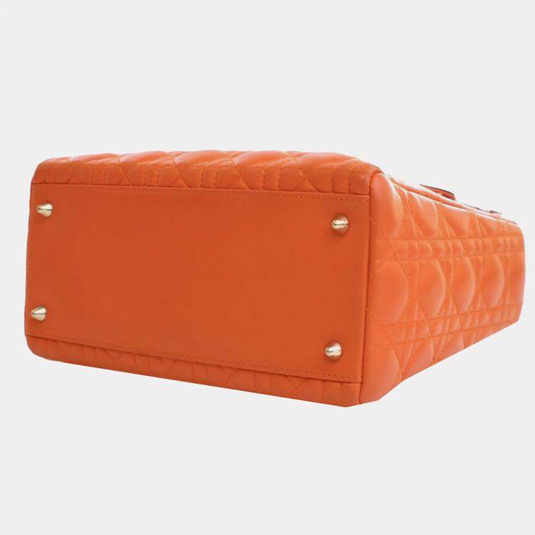 Pre Owned Medium Lambskin Cannage Lady Dior