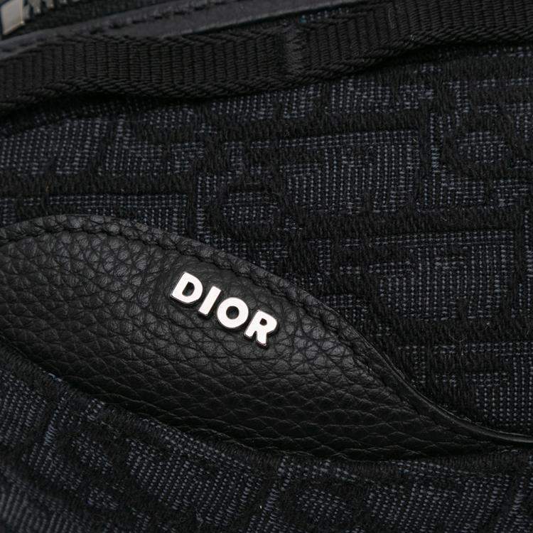 Pre Owned Dior Black Oblique Scarab Sling