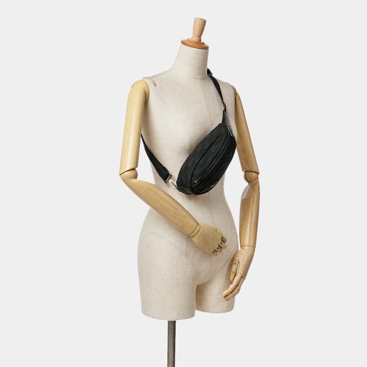 Pre Owned Dior Black Oblique Scarab Sling